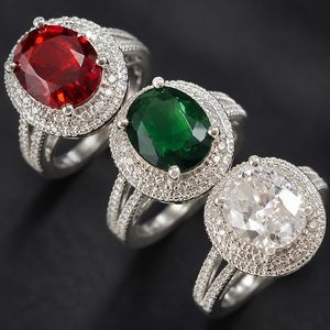 Anello Classico da Donna con Grande Design Centrale di Colore Rosso - Product Image 5