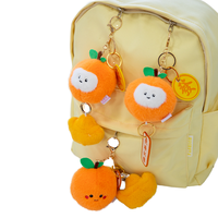 Porte-clés en peluche miniatures personnalisés de la série Anime Orange, pendentif de sac à dos, jouets en peluche