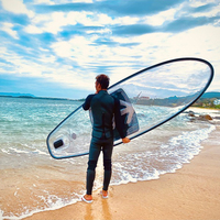 Vente d'usine complètement transparent Sup Stand Up Paddle Board Transparent dur Paddle Board planche de surf