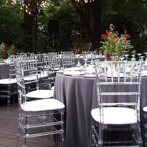 Chaises Chiavari en cristal transparent en gros, chaises empilables en résine acrylique transparente pour hôtels, événements et mariages en extérieur - Product Image 2
