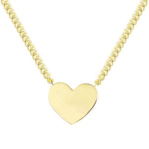 Gargantilla de Corazón Bañada en Oro de Acero Inoxidable con Colgante de Corazón Personalizable en Blanco para Grabar - Product Image 4