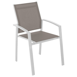 SILLA AXIOME EN ALUMINIO BLANCO Y TEXTILENE GRIS PALOMA - Product Image 1