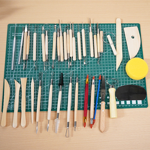 Kit d'outils en <span class=keywords><strong>bois</strong></span> pour poterie, <span class=keywords><strong>accessoires</strong></span> de sculpture pour argile polymère, ensemble de fournitures artistiques pour modelage céramique et <span class=keywords><strong>bois</strong></span> - Product Image 6