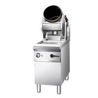 Wok rotatif automatique à batterie en acier inoxydable de luxe, friteuse intelligente pour cuisine de restaurant