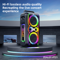 Altavoz Karaoke Inalámbrico para Exteriores Zealot Original PT21M 200W, Portátil, con Luz RGB, Batería de 48000mAh, Altavoz BT para Computadora