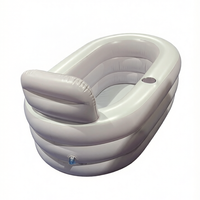 Baignoire gonflable en PVC avec appui-tête et porte-gobelet, pliable et autoportante pour usage intérieur/extérieur