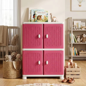 Durable Multifunctional Foldable <b>Storage</b> Box Plastic Stackable Container with Rattan Pattern for Home Office and Study Use - Product Image 6