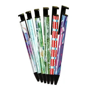 Nouveaux stylos à bille de sublimation en métal blanc de conception vierges avec l'enveloppe de rétrécissement pour l'impression de sublimation