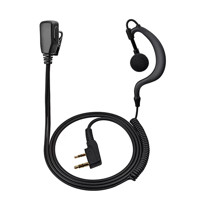 Walkie Talkie Headphone G-Shape Clip Earhook PTT Built-in Mic 2Pin Plug Two-Way Radio TPU Material 3.5/2.8" Portable