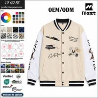 Blouson Teddy Bear Homme Personnalisé 320g, Imprimé Intégral, Style Universitaire, Oversize, Streetwear, Logo Frontal, Coupe-Vent