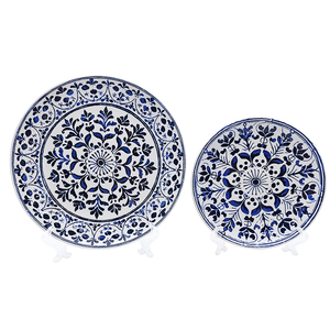 Оптовая продажа, Классическая многоцветная домашняя посуда с цветочным узором, набор керамических тарелок, набор чаш 10,5 дюймов, дешевый белый фарфор - Product Image 3