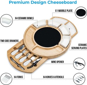 Grande <span class=keywords><strong>planche</strong></span> à fromage et couteau en bambou personnalisables - Product Image 3