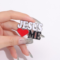 Venta al por mayor, alfileres esmaltados de Jesús Love Me, broches de Metal personalizados de Dios cristiano es bueno, insignia de solapa para mochila, regalo de joyería para amigos