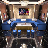 Table de bar commerciale moderne en acier inoxydable avec design cube LED pour discothèques et KTV