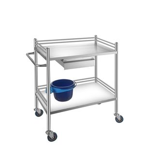Yuekang Medical Stainless Steel Trolley 2 Layers Single Draw 48 Slots Treatment <b>Cart</b> Hospital Use - Product Image 2