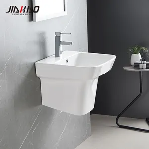 JIAHAO Good quality supplier rectangular hotel Factory direct modern wall hung wash basin supplier solid wall mount bathroom