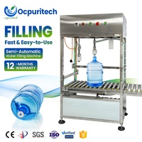 Machine de remplissage d'eau semi-automatique 5 gallons, 2 têtes, en acier inoxydable, équipement d'embouteillage d'eau potable pure, directement de l'usine