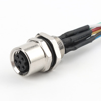M8 Soudage Fil Intérieur Aviation Plug 2pin ~ 8 Pin Connecteur Conseil Fin Femelle Tête Arrière Verrouillage IP67 Grade Étanche Prise Industrielle