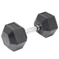 Revêtement en caoutchouc noir 20kg hexagone ensemble d'haltères d'entraînement de gymnastique à domicile pour la musculation musculaire complète et les exercices cardio pour hommes et femmes