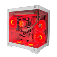 Full Tower MicroATX Steel Pillar Less Esports Gaming Computer Case with Panoramic Side View-Stock