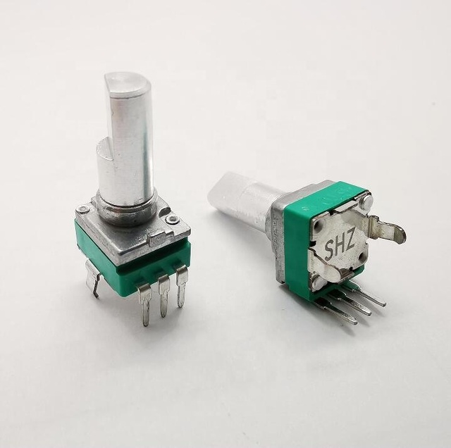 9mm Custom Metal D Type Shaft Precision Rotary Potentiometer with Busing Without Thread Horizontal with Bracket