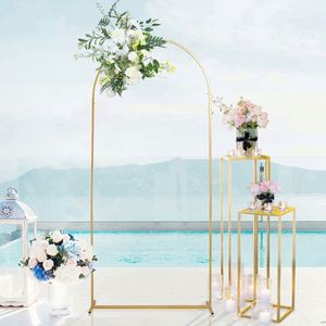 Panneau mural suspendu ajustable pour fleurs, cadre floral rond pour arche de présentation pour mariage, cérémonie, décoration d'événements - Product Image 1