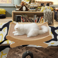 Grande griffoir moderne en coton écologique pour chat avec lit intégré, résistant aux griffures, fauteuil lounge sans perte de fibres, toutes saisons