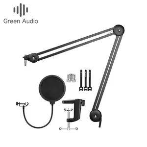 GAZ-40 Professional Live Microphone Holder Suspension Boom Scissor Arm stand microphone with Mic Clip Table Mounting Clamp
