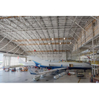 Hangar d'avion en acier à grande portée sans colonnes intérieures pour l'aéroport SAFS, construction préfabriquée à structure spatiale