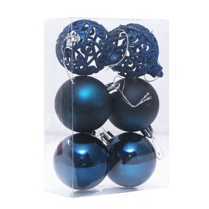 Boules de Noël décoratives brillantes creuses plaquées 6cm 8cm pour décorations d'arbre de Noël - Product Image 3