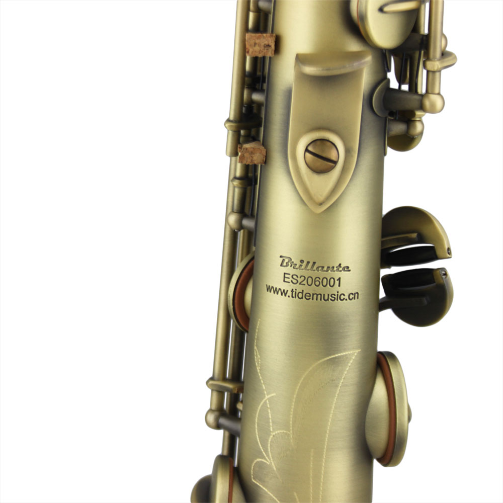 人気グレードアンティークグリーンブロンズストレートソプラノサックス