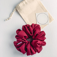 Scrunchie rambut satin sutra besar ukuran jumbo, elastis, lembut, penjepit rambut, ikat rambut, bando