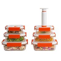 Vente en gros de récipients hermétiques pour aliments en verre à haute teneur en borosilicate avec pompe