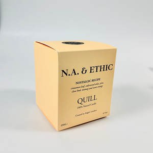 กล่องสี่เหลี่ยมสีเบจสไตล์มินิมอลพร้อมตัวอักษรสไตล์วินเทจ - บรรจุภัณฑ์เทียนหอมธรรมชาติระดับพรีเมียม - Product Image 2