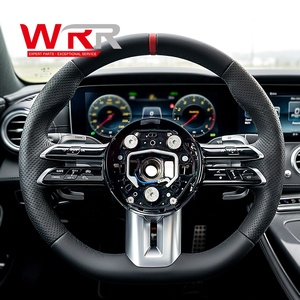 <span class=keywords><strong>Volant</strong></span> de direction en cuir noir <span class=keywords><strong>Performance</strong></span> Sports avec marqueur central rouge pour Mercedes-Benz <span class=keywords><strong>AMG</strong></span> W223 W205 W213 W463 G63 E63 Marqueur rouge - Product Image 1