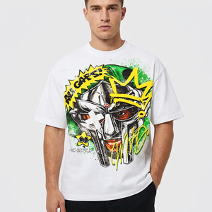 Oversized Streetwear T-Shirt <b>Men</b> Short Sleeve Cotton Jersey Printed Character Design O-Neck Front Logo - Product Image 6