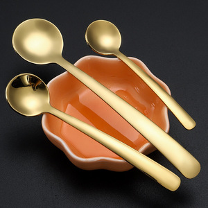 Rose Gold Stainless Steel <b>Coffee</b> <b>Spoon</b> 8cm Round Head Seasoning <b>Spoon</b> For Tea And <b>Coffee</b> Serving - Product Image 4