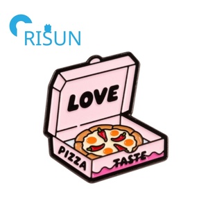 Fábrica al por mayor Metal queso hamburguesa Pizza amante Pin insignia Pizza rebanada esmalte solapa Pin personalizado Pizza caja Pin broche - Product Image 4
