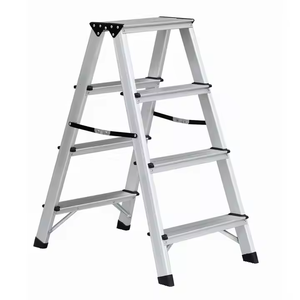 Escabeau <span class=keywords><strong>pliant</strong></span> en aluminium argenté à <span class=keywords><strong>double</strong></span> face, très vendu, pour la maison - Product Image 1