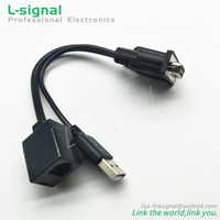 Cable Divisor en Y RS232 DB9 D Sub de 9 Pines Hembra a USB RJ12 al por Mayor