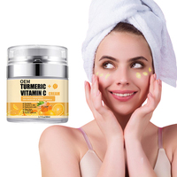 Lotion hydratante anti-rides pour le visage personnalisée sans effets secondaires, au curcuma et à la vitamine C
