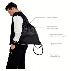 Large Capacity Lightweight Rope Bag Multifunctional Waterproof <b>Drawstring</b> <b>Backpack</b> Fitness Sports Bag - Product Image 4