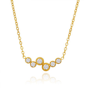 Collar de Zirconia con Colgante de Moda en Acero Inoxidable 316L, Chapado en Oro de 14k/18k, para Mujer, Venta al Por Mayor - Product Image 1