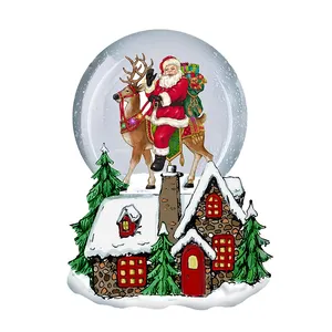 Custom Wholesale 100mm 120mm Ornament Souvenirs Music Snow Ball Gift Custom Snow Globes/Christmas Deer Snow Globe