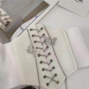 Faja Corsé Elástica de Cuero PU con Cadena de Mariposa, Estilo Retro Ancho Vintage para Fiesta - Product Image 2