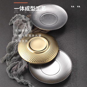 Plateau à fruits en acier inoxydable, motif martelé rond, 304 or argent, pour usage domestique et hôtelier - Product Image 4