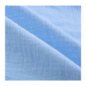 Produttore 100% <span class=keywords><strong>cotone</strong></span> crêpe doppio strato di garza di <span class=keywords><strong>cotone</strong></span> organico tessuto di mussola bianco <span class=keywords><strong>Seersucker</strong></span> per abbigliamento per bambini - Product Image 2