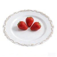 Assiettes jetables en plastique PS de qualité supérieure avec bordure en dentelle gaufrée, design moderne pour mariages, banquets et restauration