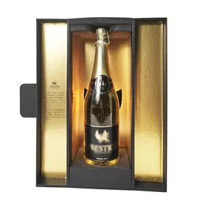 Led Champagne Fles Verpakking Dozen Groothandel Luxe Design Display Wijnkist Voor Flessen