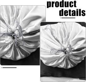 Pochette personnalisée avec logo, mini sac à cordon en satin doux, housse anti-poussière avec couvercle cadeau, personnalisable pour les chapeaux - Product Image 5